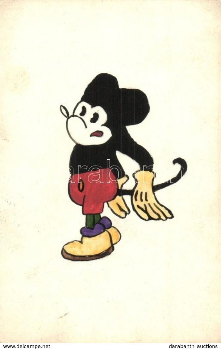 T2/T3 Kézzel Rajzolt Miki Egér M?vészlap / Hand-drawn Mickey Mouse Art Postcard (EK) - Ohne Zuordnung
