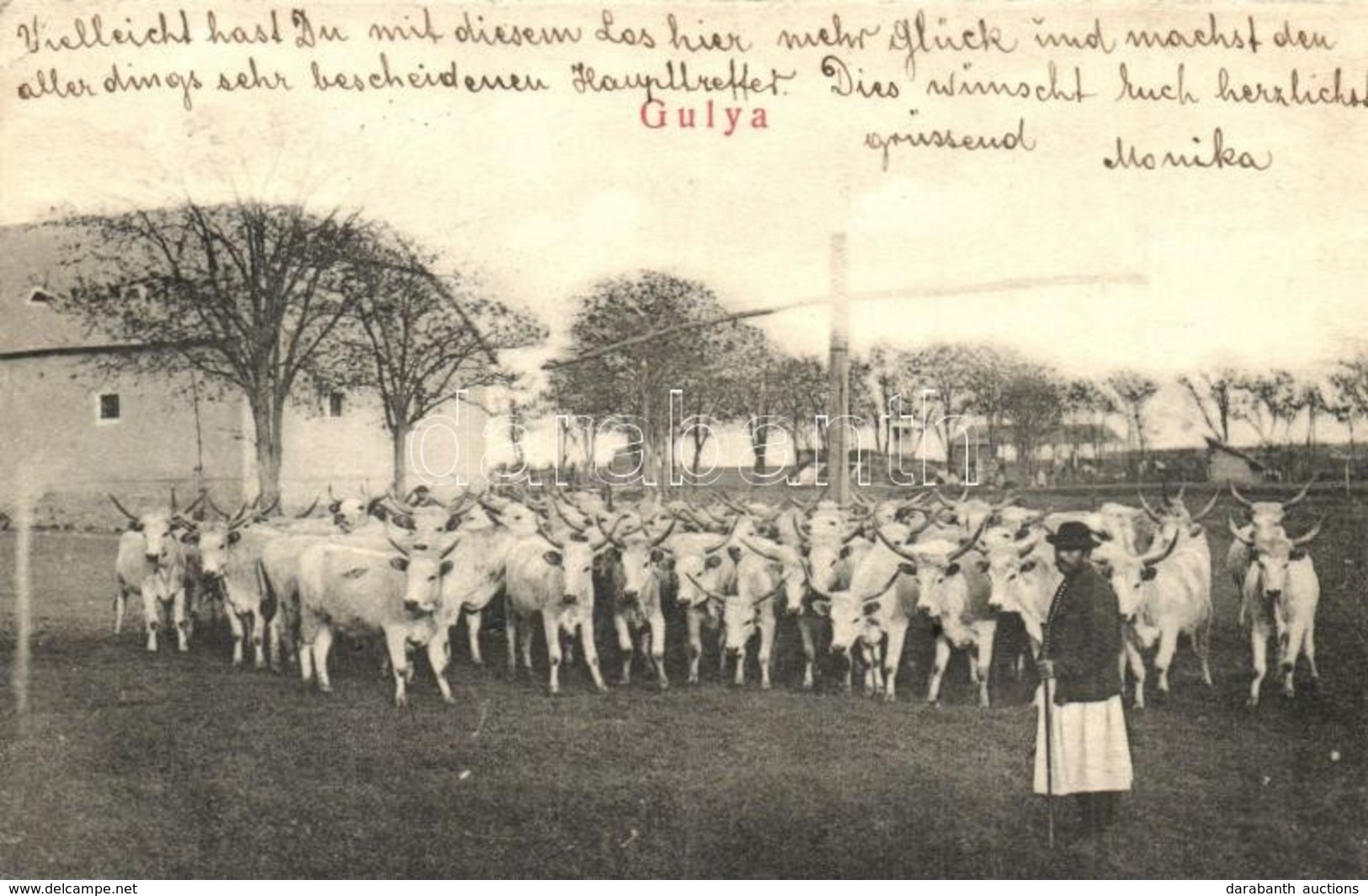 T2/T3 Gulya. Hátoldalon Sorsjegy A Szegény Gyermekpoliklinika Javára / Hungarian Ox Herd, Folklore. Charity Lottery Tick - Ohne Zuordnung