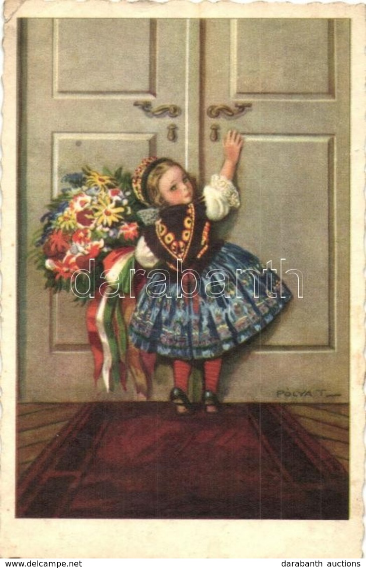 * T2/T3 Magyar Leány / Hungarian Girl, Folklore S: Pólya T. (EK) - Non Classés