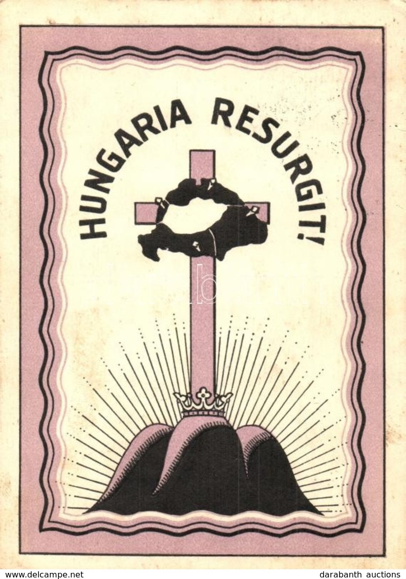 T2/T3 Hungaria Resurgit! Kiadja A Magyar Nemzeti Szövetség / Hungarian Irredenta Art Postcard (EK) - Ohne Zuordnung