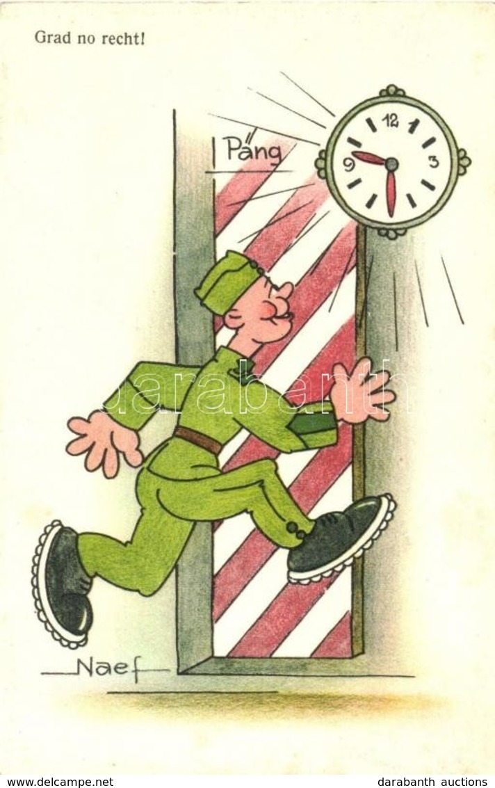 T2 Grad No Recht! / WWII Swiss Military Humorous Art Postcard + Feldpost S: Naef - Ohne Zuordnung