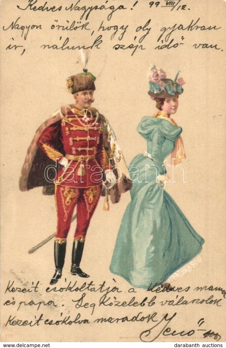 * T3 Magyar Tiszt A Bálban / Hungarian Military Officer At The Ball. Kosmos 192. Litho S: Geiger R. (Rb) - Ohne Zuordnung