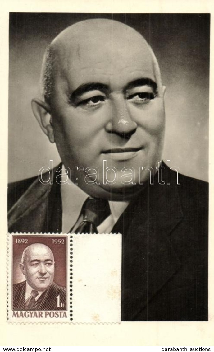 ** T2 Rákosi Mátyás / Hungarian Communist Politician, Portrait, Carte Maximum CM - Ohne Zuordnung