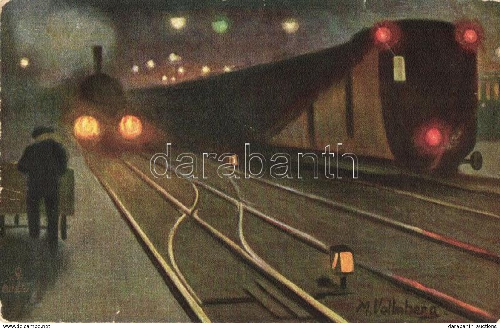 T3 Eisenbahn Bei Nacht Serie, Raphael Tuck & Sons, Oliette, No. 216. B. S: Max Vollmberg (fa) - Ohne Zuordnung