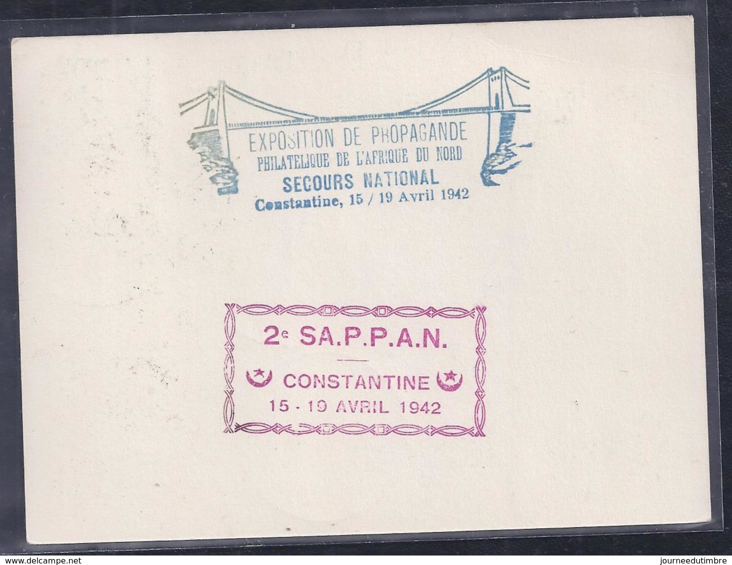 Carte Federale Journee Du Timbre 1942 Constantine Petain - Covers & Documents