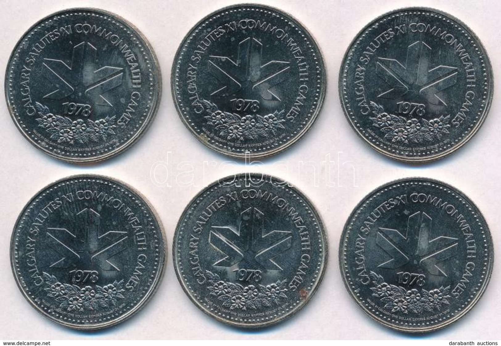 Kanada 1978. 'Calgary Stampede Dollar' 6db Fém Bárca T:2 
Canada 1980-1986. 'Calgary Stampede Dollar' 6pcs Metal Commemo - Ohne Zuordnung