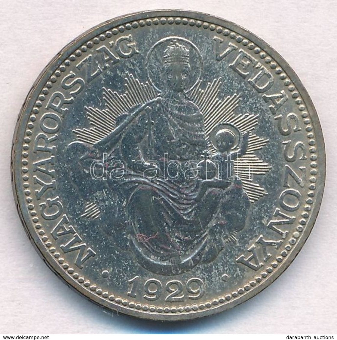 1929. 2P Ag 'Madonna' T:2- Patina 
Adamo P7 - Ohne Zuordnung