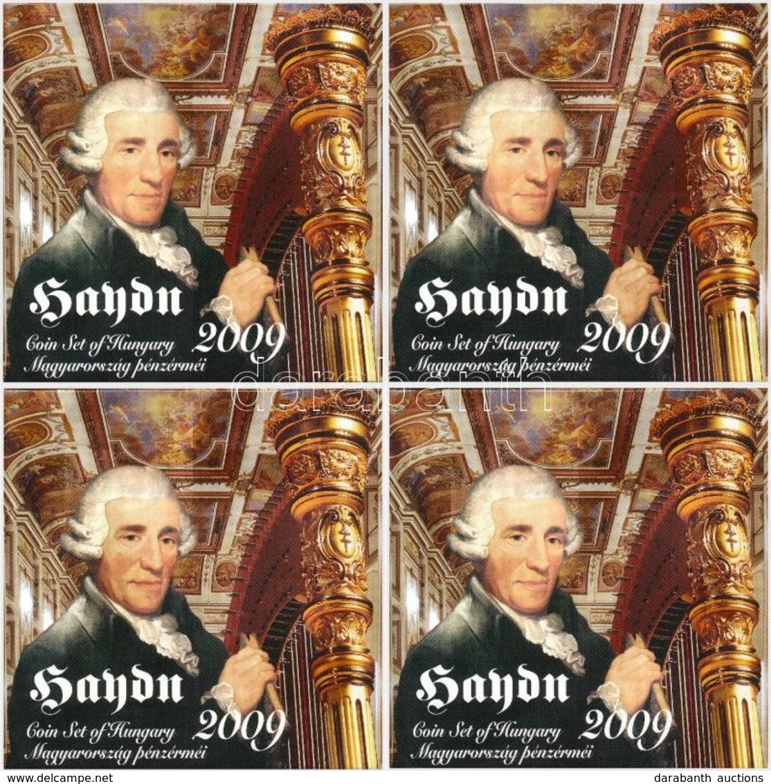 2009. 5Ft-200Ft 'Haydn' (7xklf) Forgalmi érme Sor, Benne 'Joseph Haydn' Ag Emlékérem (12g/0.999/29mm) (4x) T:PP 
Adamo F - Non Classés