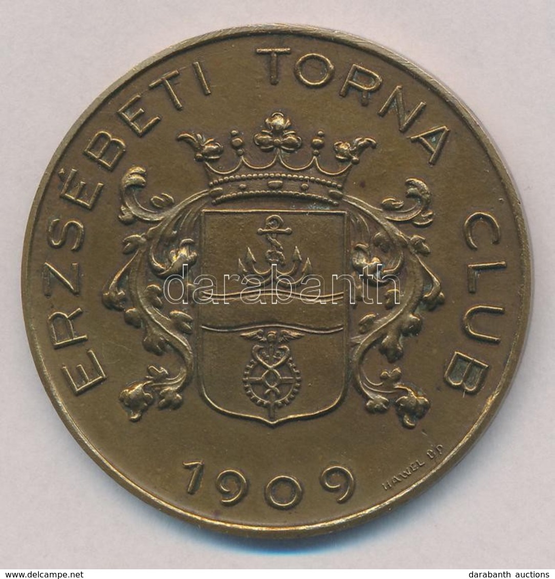 ~1920-1930. 'Erzsébeti Torna Club 1909' Br Emlékérem 'HAWEL BP' Gyártói Jelzéssel (48mm) T:2 - Ohne Zuordnung