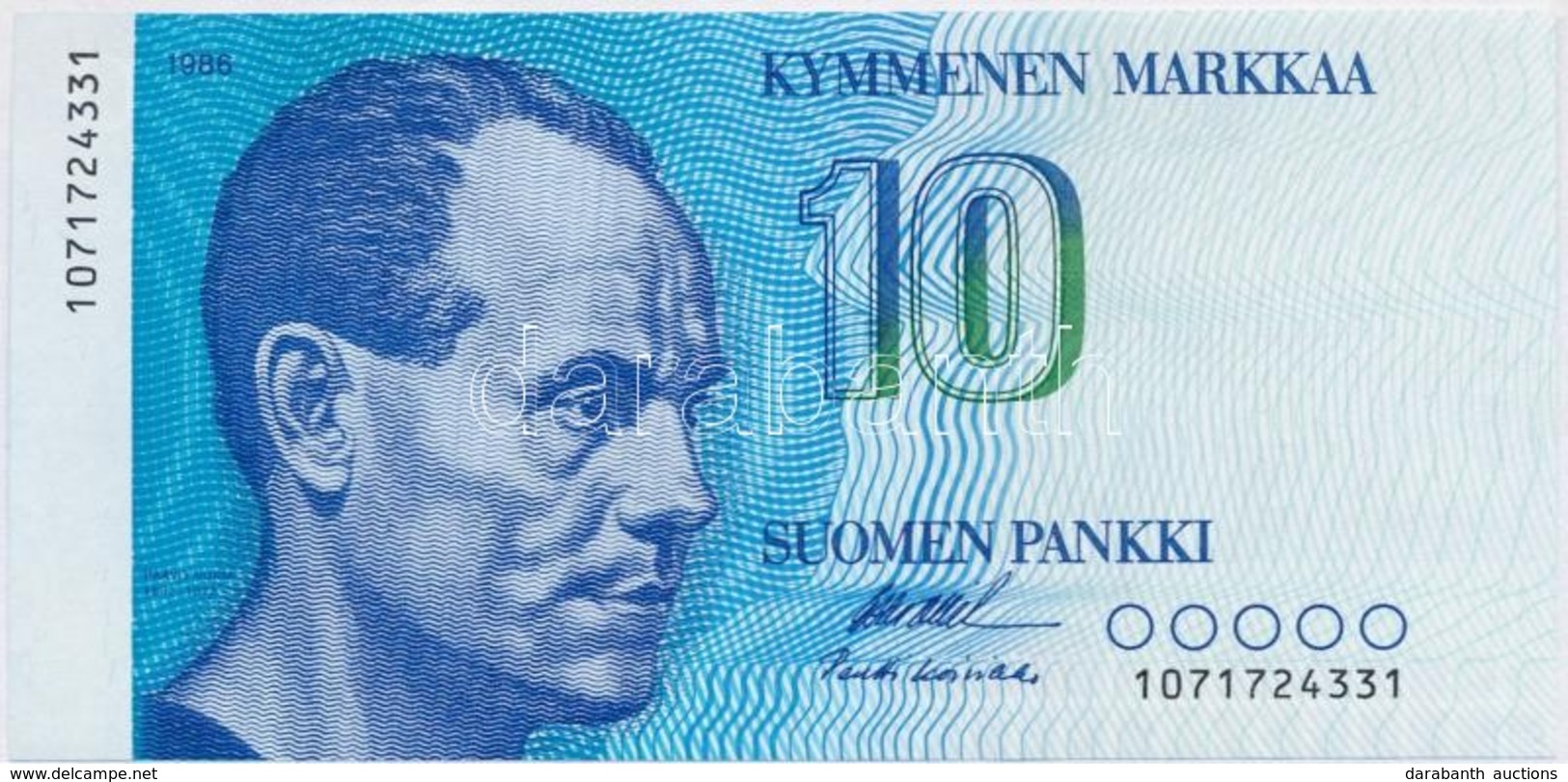Finnország 1986. 10M T:I,I-
Finland 1986. 10 Markkaa C:UNC,AU
Krause 113 - Ohne Zuordnung