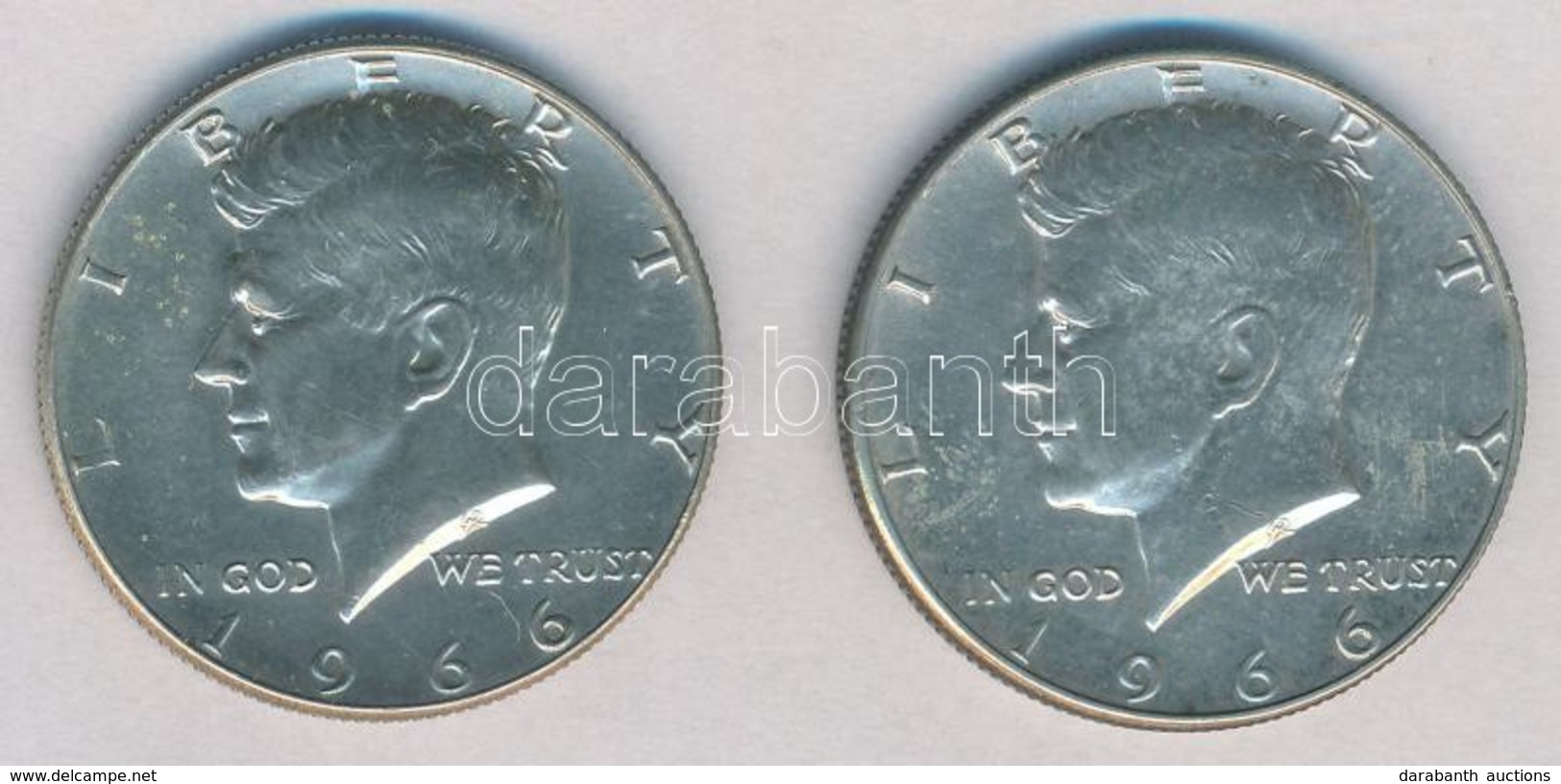 Amerikai Egyesült Államok 1966. 1/2$ Ag 'Kennedy' (2x) T:1-,2
USA 1966. 1/2 Dollar Ag 'Kennedy' (2x) C:AU,XF - Ohne Zuordnung