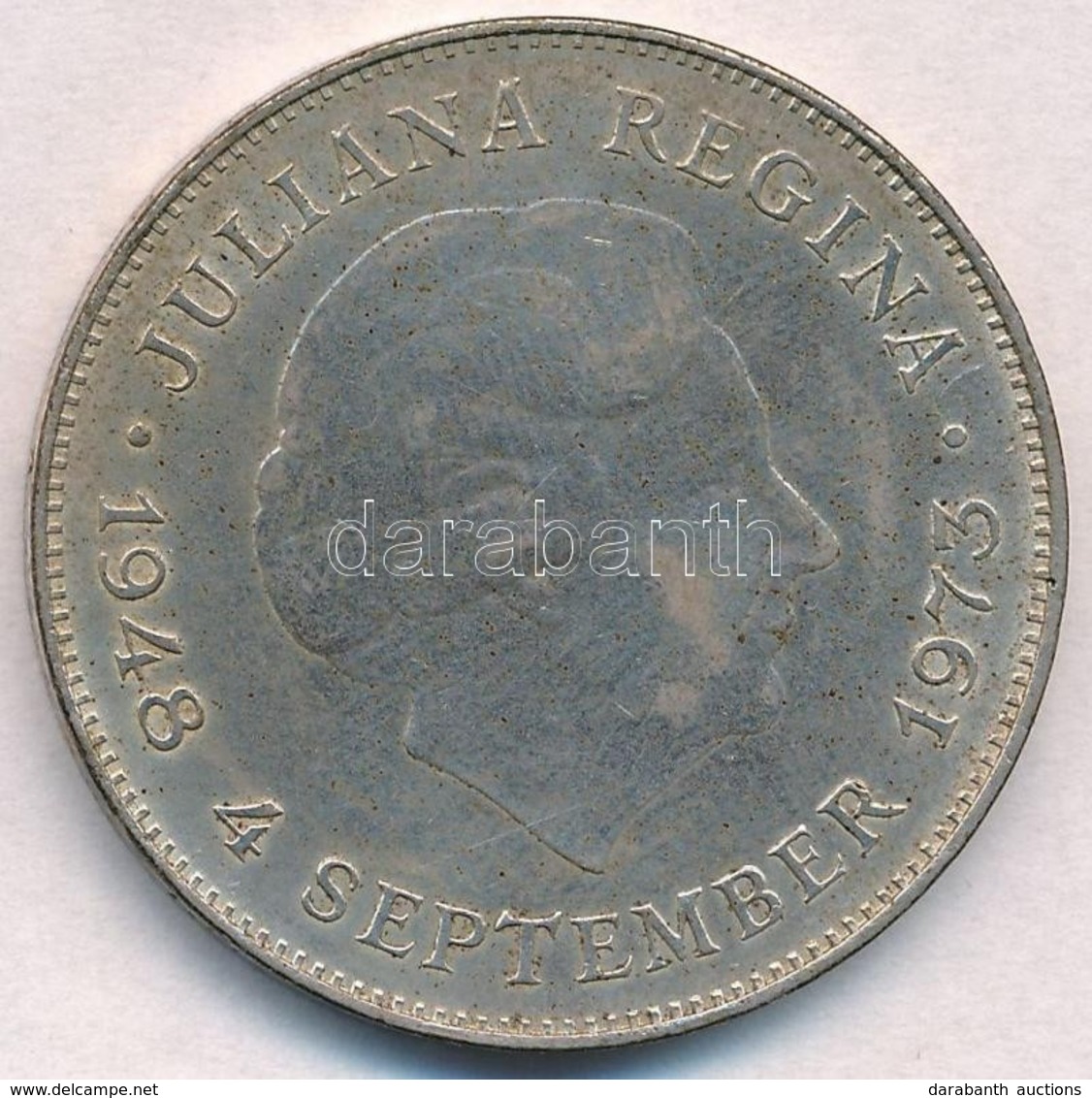 Hollandia 1973. 10G Ag 'Julianna - Uralkodásának 25. évfordulója' T:1-,2 Patina
Netherlands 1973. 10 Gulden Ag 'Juliana  - Non Classés