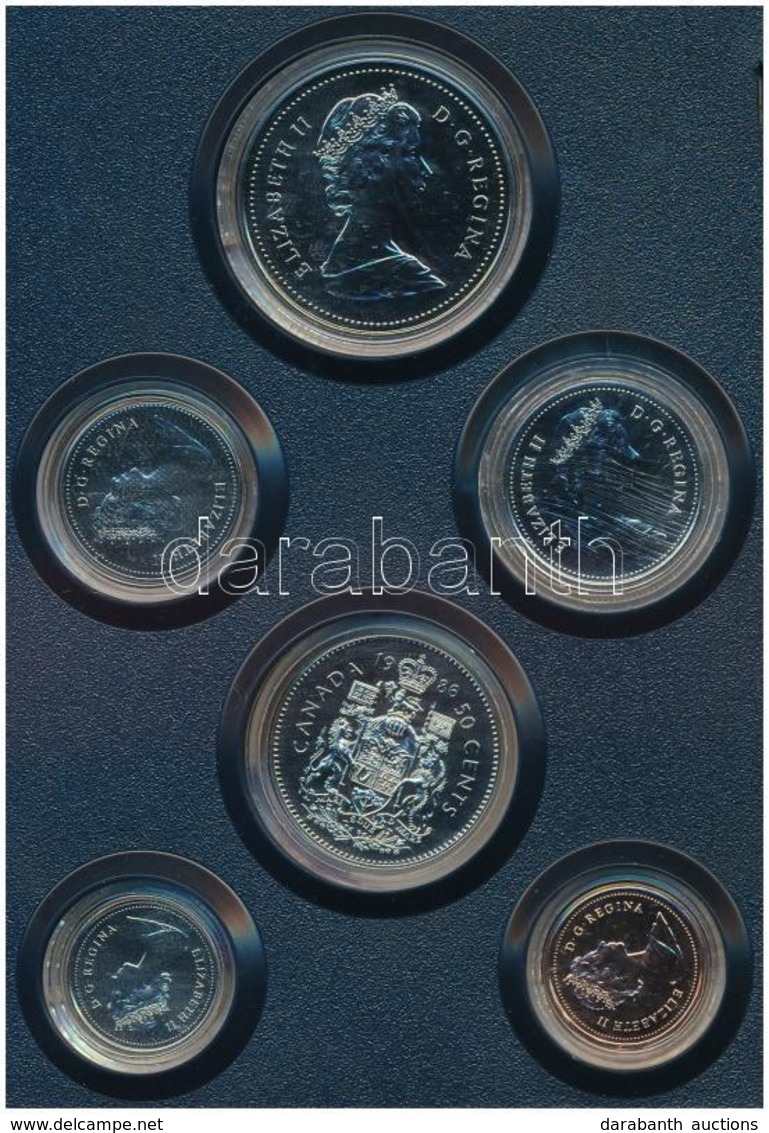 Kanada 1986. 1c-1$ (6xklf) Forgalmi Sor Dísztokban T:BU
Canada 1986. 1 Cent - 1 Dollar (6xdiff) Coin Set Is Case C:BU - Ohne Zuordnung
