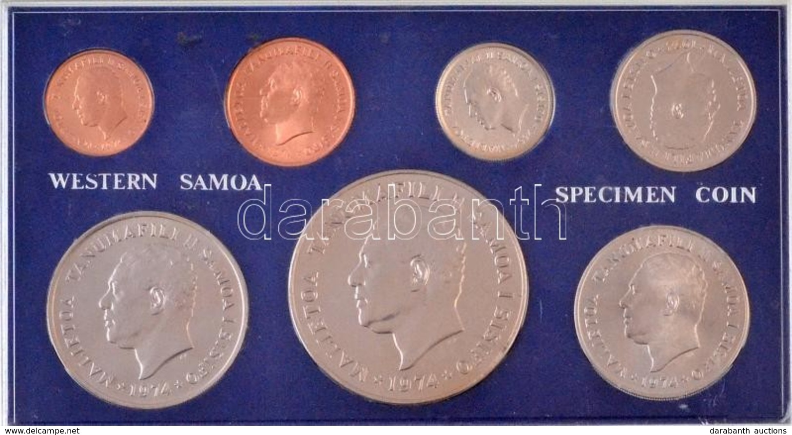 Szamoa 1974. 1s-1T (7xklf) Forgalmi Szett M?anyag Tokban T:1 Samoa 1974. 1 Sene - 1 Tala (7xdiff) Coin Set In Case C:UNC - Ohne Zuordnung