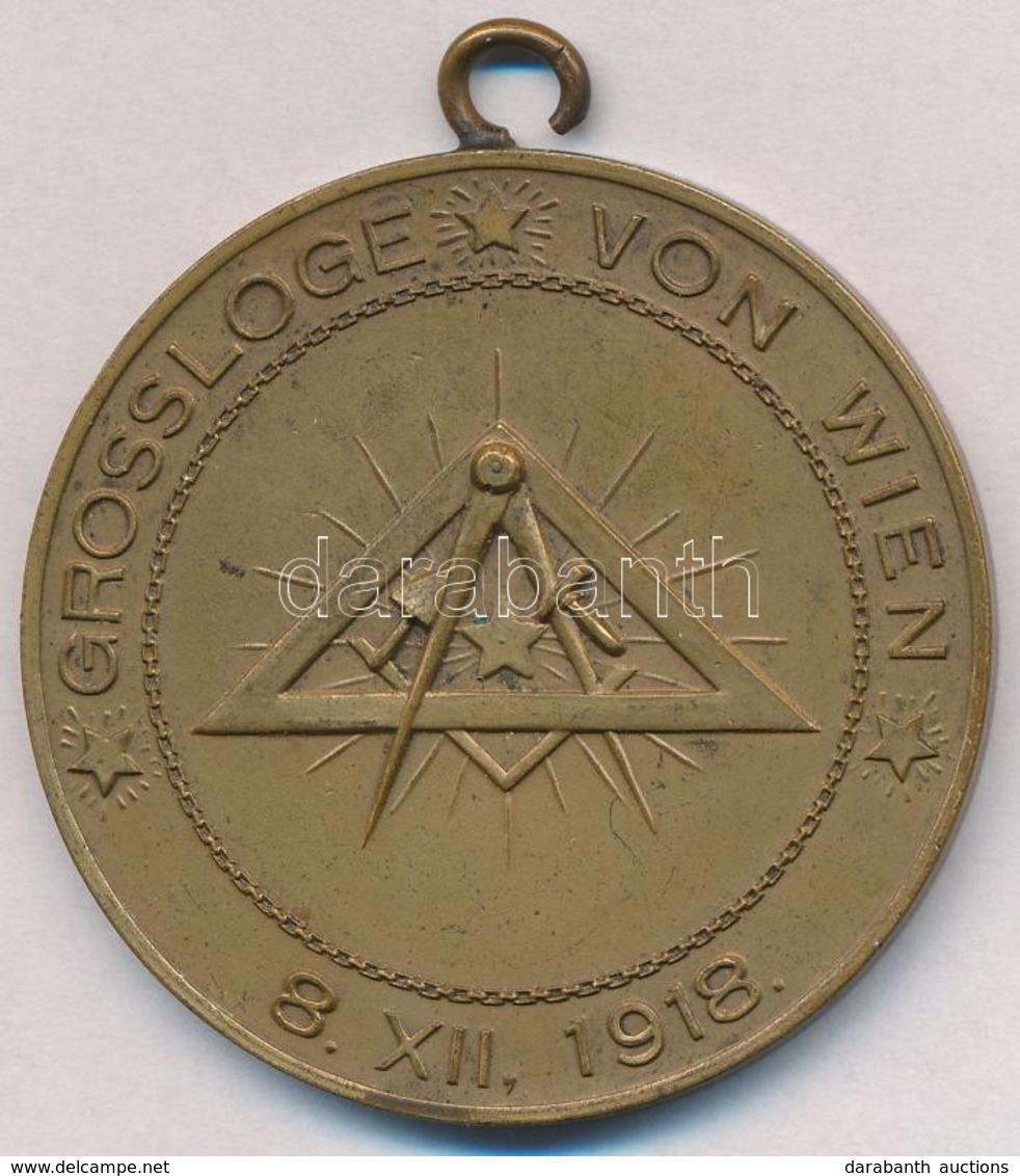 Ausztria 1918. 'Bécsi Szabadk?m?ves Nagypáholy' Br Emlékérem Füllel (50mm) T:2
Austria 1918. 'Grand Lodge Of Vienna' Br  - Ohne Zuordnung