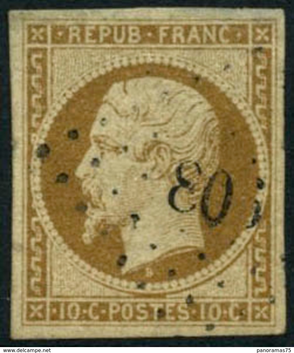 Oblit. N°9 10c Bistre - TB - 1852 Luigi-Napoleone