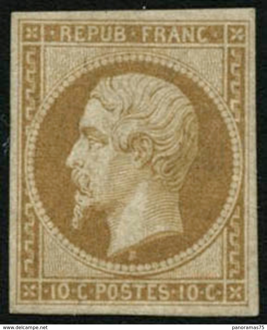 ** N°9e 10c Bistre Réimp - TB - 1852 Luigi-Napoleone