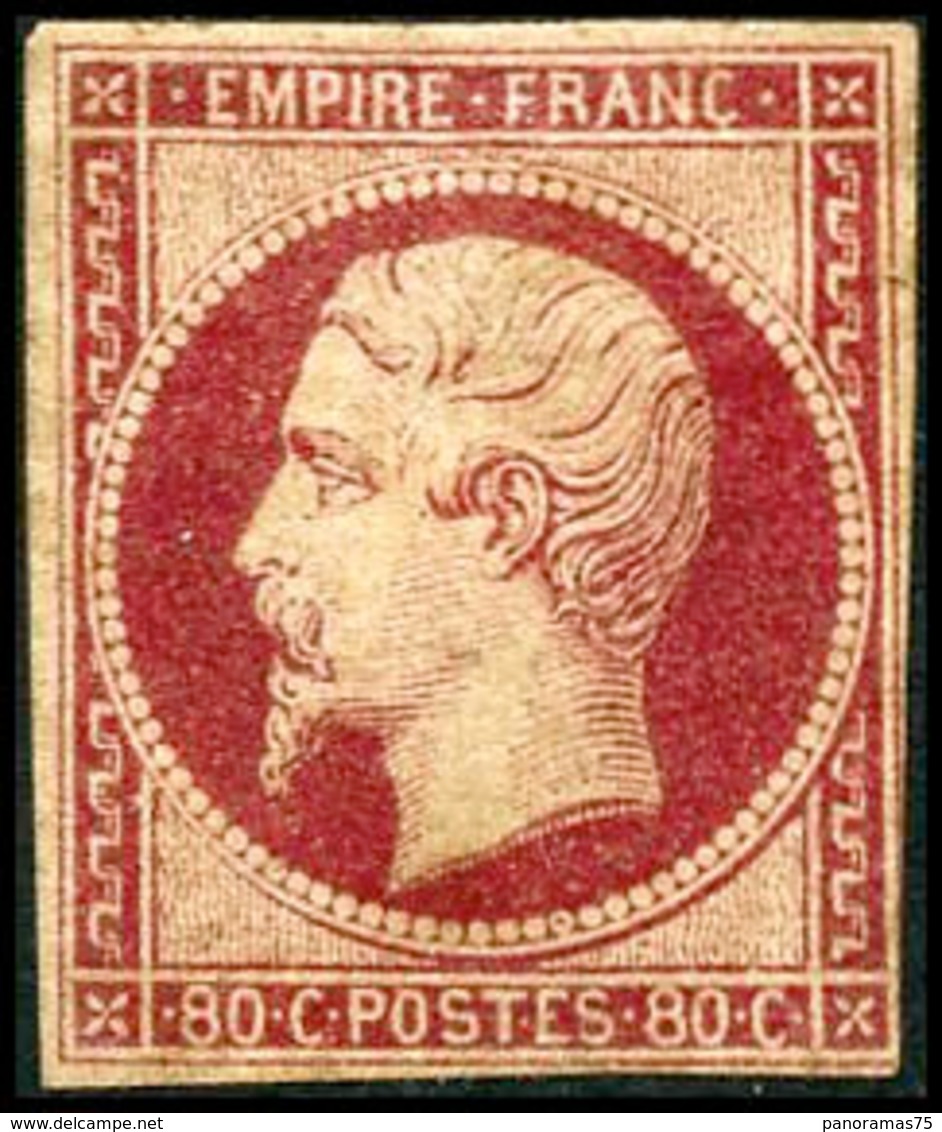 ** N°17A 80c Carmin, Petites Marges - B - 1853-1860 Napoleone III