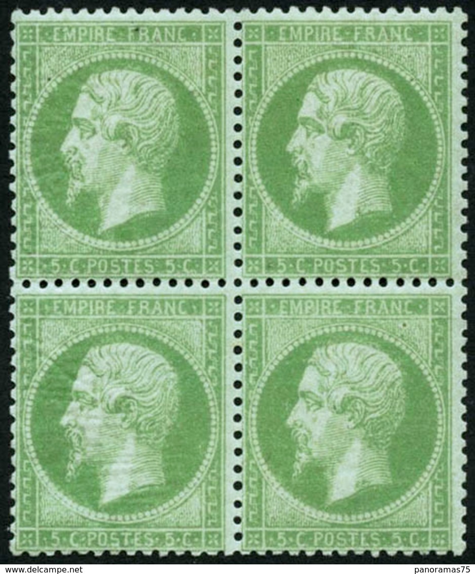 ** N°20 5c Vert, Bloc De 4 - TB - 1862 Napoleone III