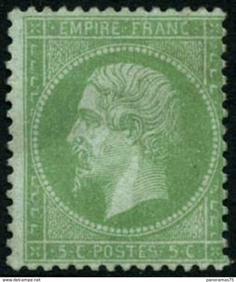 (*) N°35 5c Vert Pâle S/bleu SG, Signé Brun - TB - 1863-1870 Napoleone III Con Gli Allori