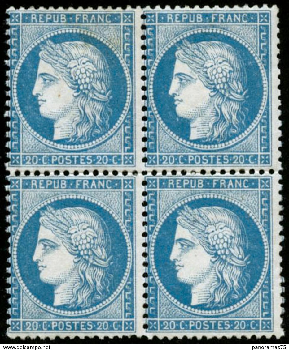 ** N°37 20c Bleu, Bloc De 4 - TB - 1870 Assedio Di Parigi