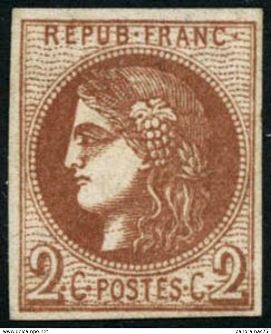 ** N°40B 2c Brun-rouge, R2 Signé Brun - TB - 1870 Emission De Bordeaux