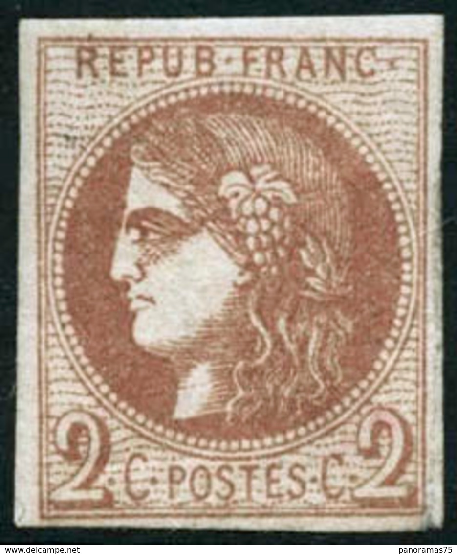 ** N°40B 2c Brun-rouge, R2 Signé Calves - TB - 1870 Emissione Di Bordeaux