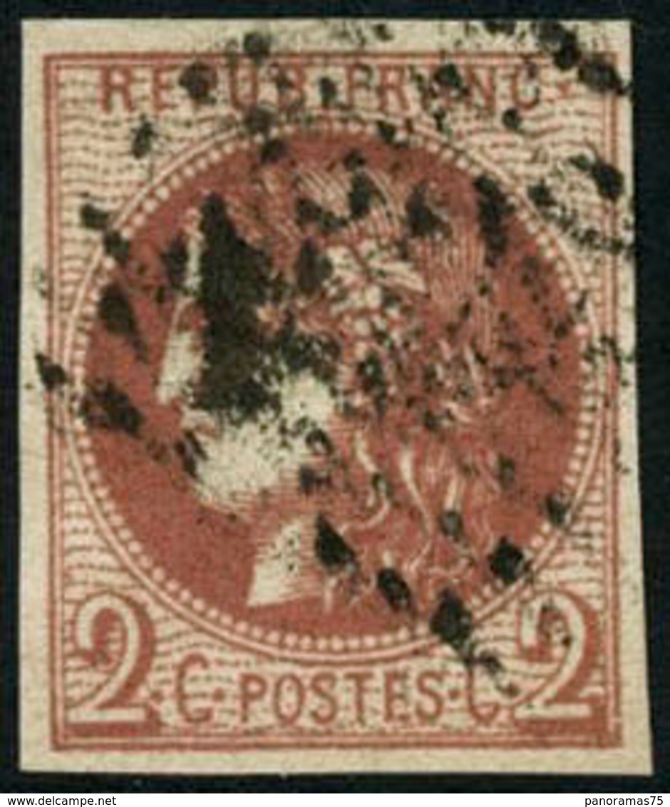 Oblit. N°40B 2c Brun-rouge, R2 - B - 1870 Emissione Di Bordeaux