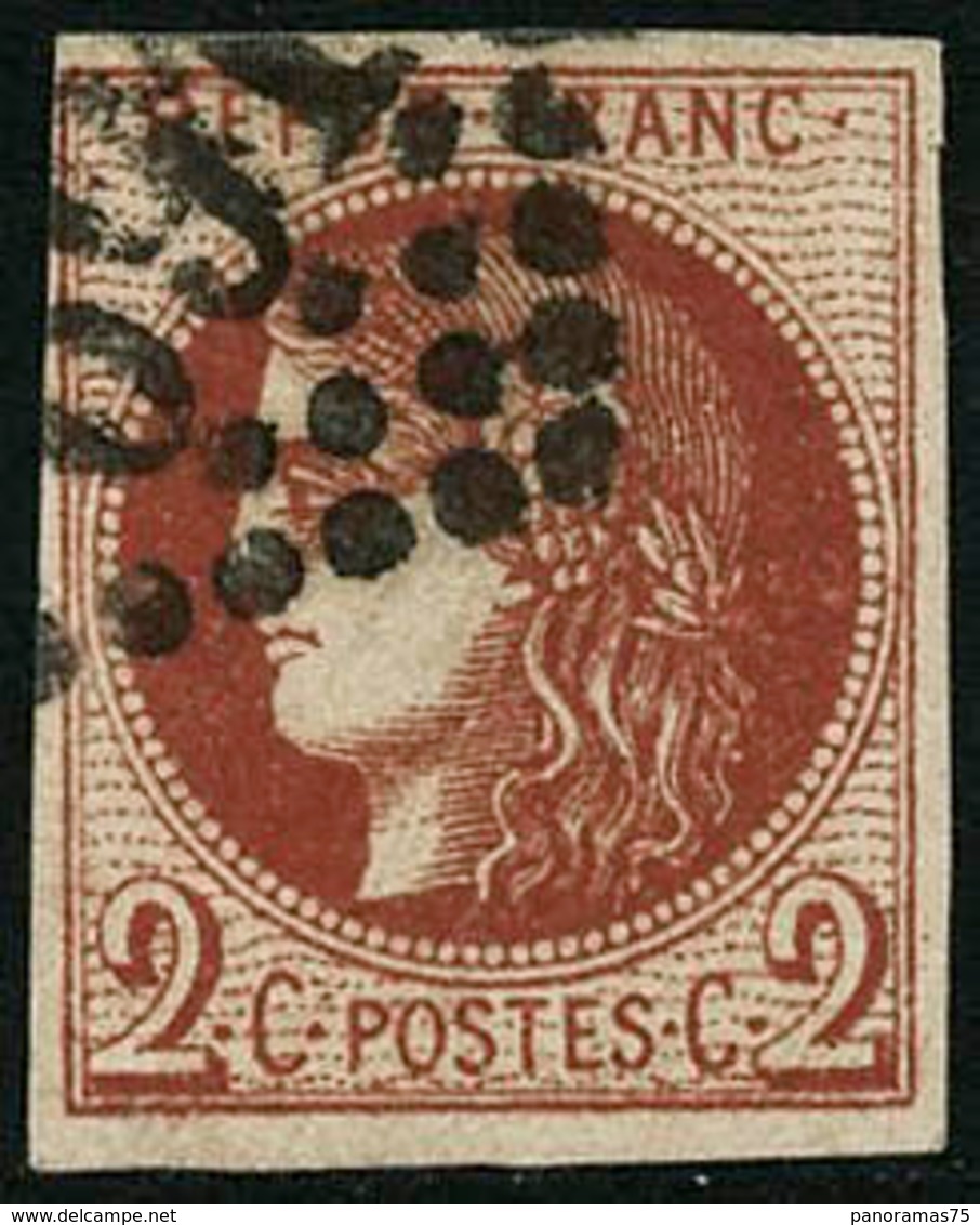 Oblit. N°40Ba 2c Rouge-brique, Superbe Nuance Foncée - TB - 1870 Emissione Di Bordeaux