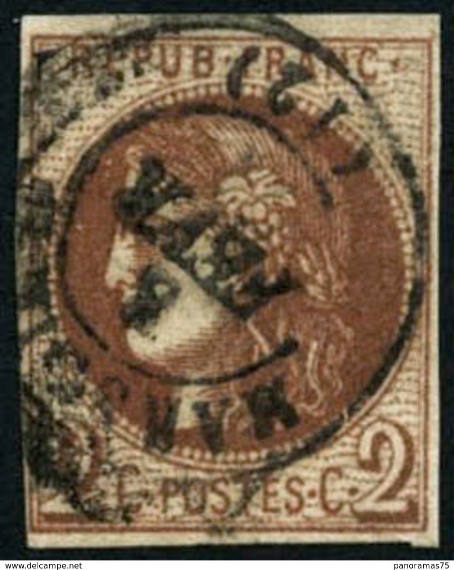 Oblit. N°40Bb 2c Marron, R2 - B - 1870 Emissione Di Bordeaux