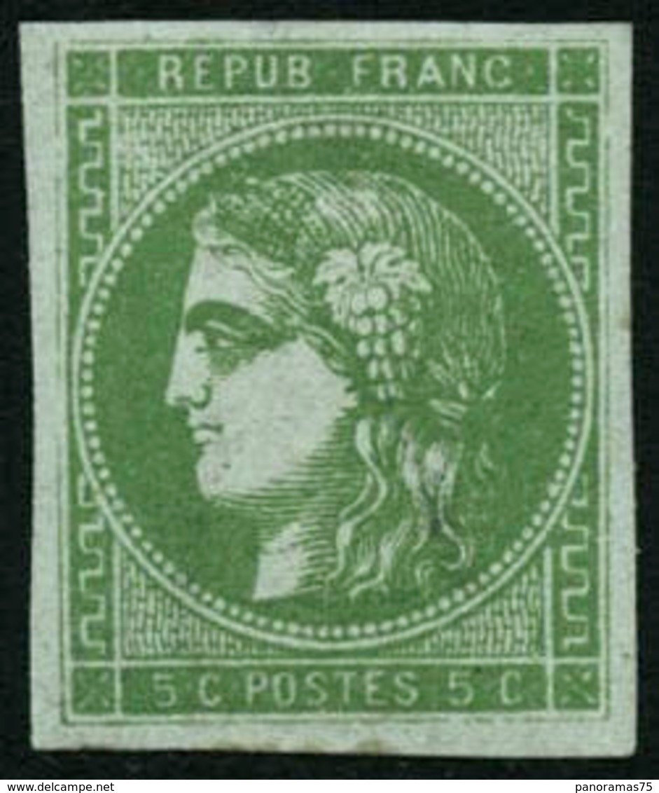* N°42B 5c Vert-jaune R2 - TB - 1870 Emissione Di Bordeaux
