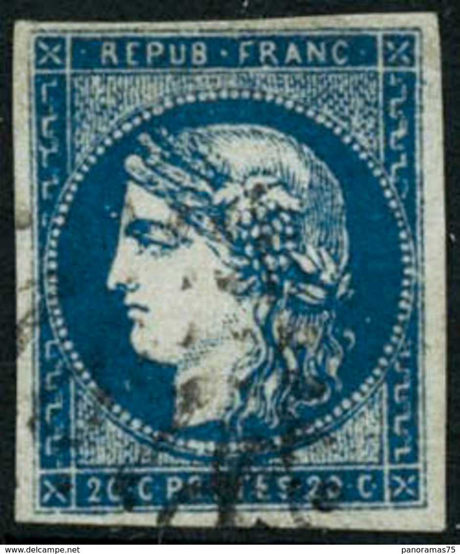 Oblit. N°44Aa 20c Bleu Foncé, Type I R1 - TB - 1870 Emissione Di Bordeaux