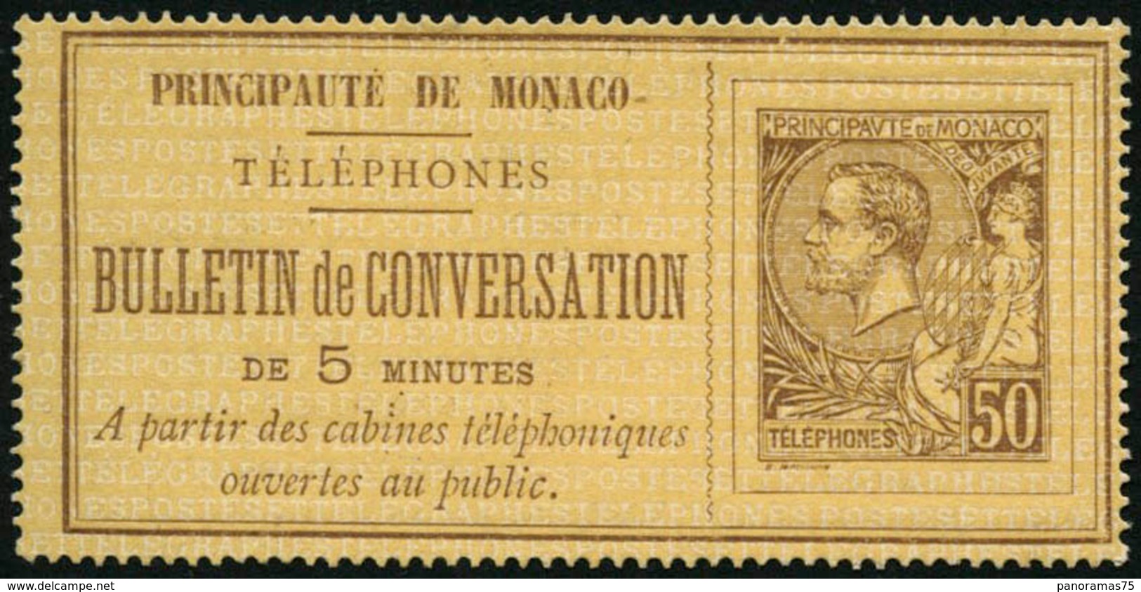 (*) N°1 50c Brun S/jaune - TB - Telephone