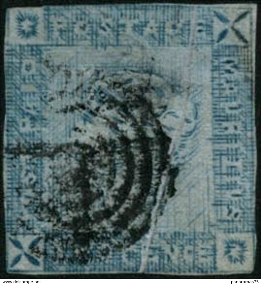 Oblit. N°8B 2p Bleu, Gravure Usée, Standard - B - Mauritius (...-1967)