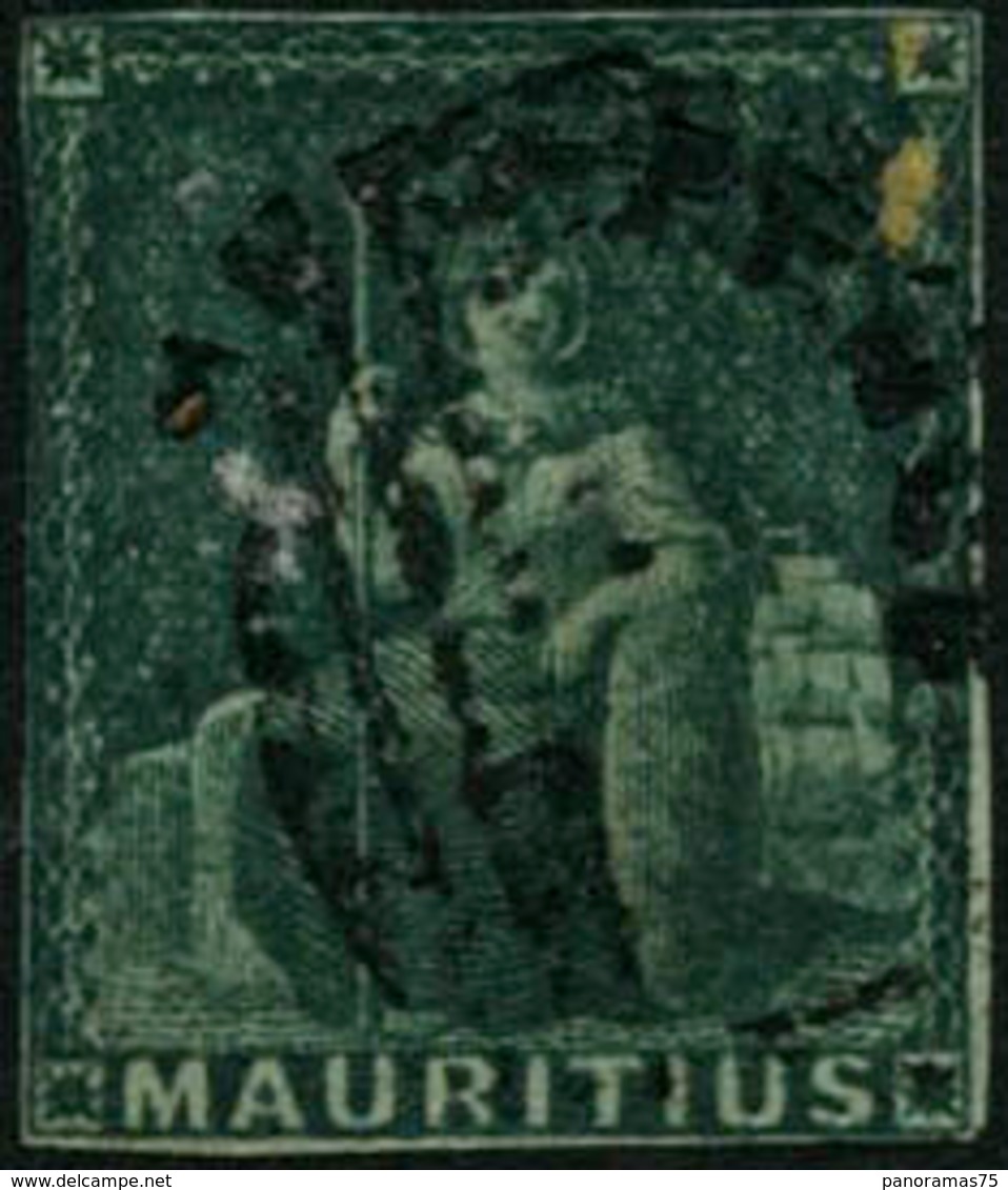 Oblit. N°11 4p Vert - B - Mauritius (...-1967)