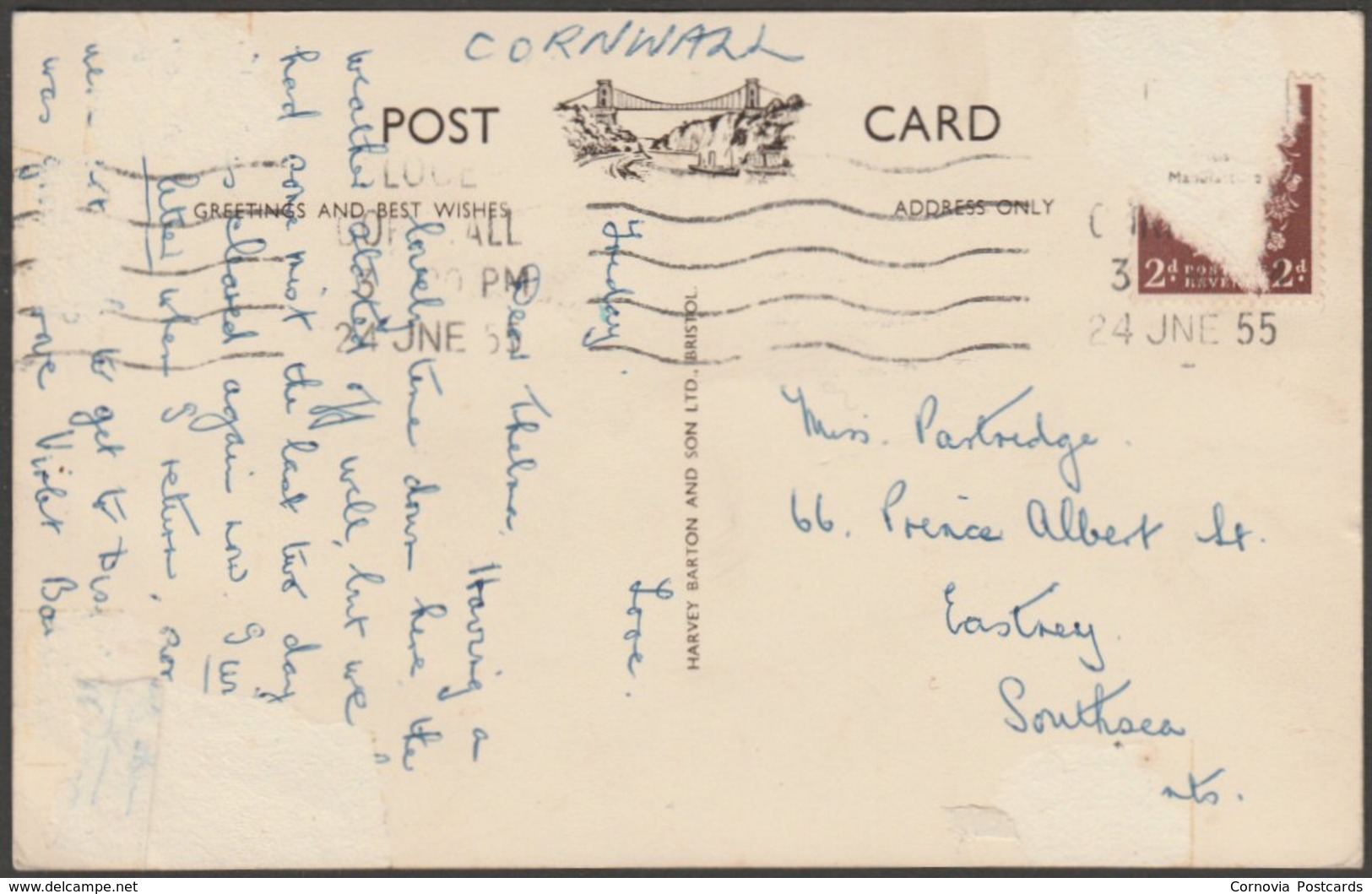 Multiview, Looe, Cornwall, 1955 - Harvey Barton Postcard - Other & Unclassified