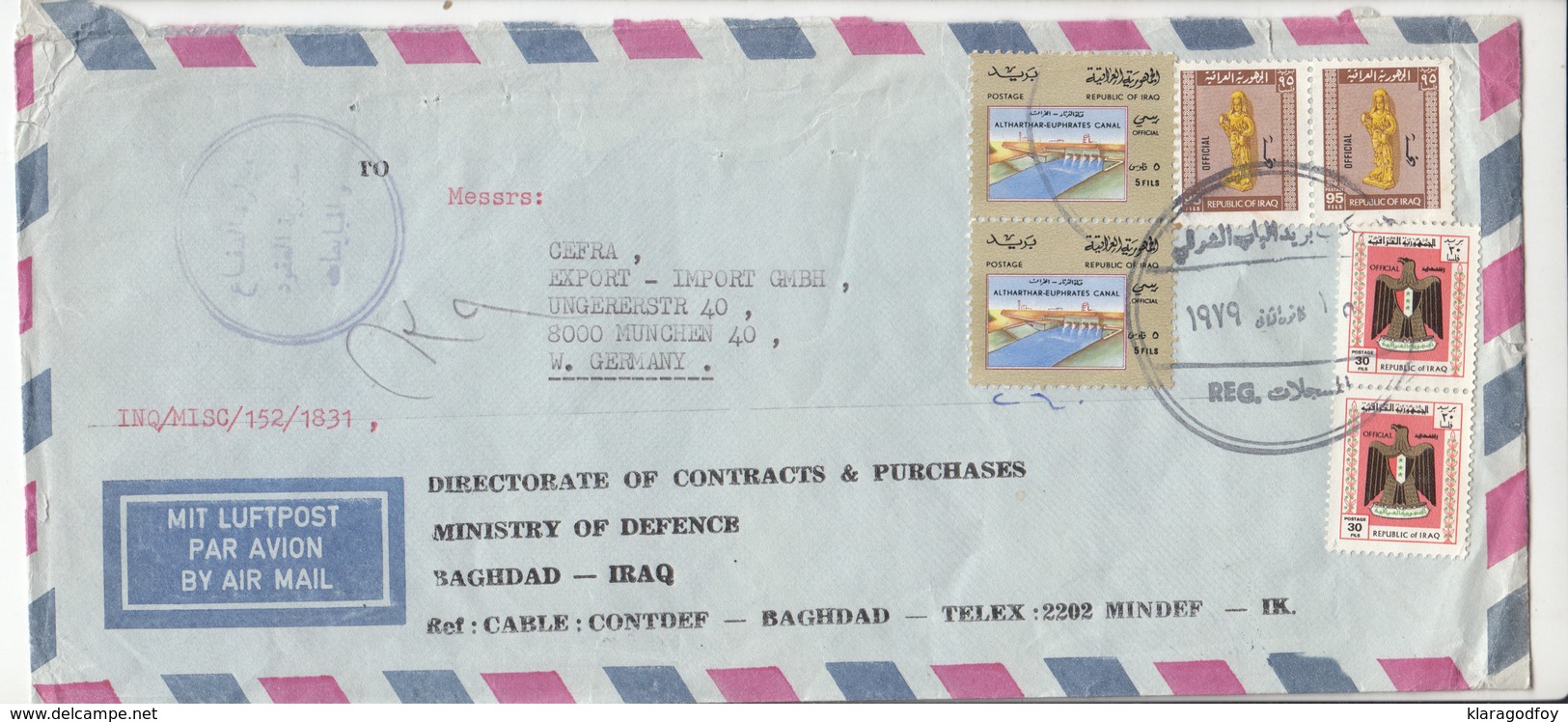 Iraq, Ministry Of Defence Airmail Letter Cover Registered Travelled 1979 B180425 - Iraq