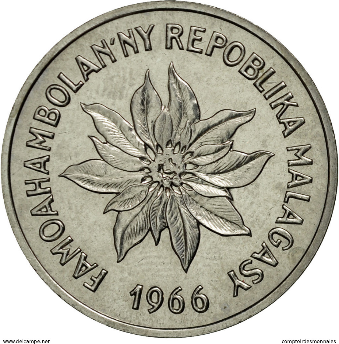 Monnaie, Madagascar, 5 Francs, 1966, Paris, SUP+, Stainless Steel, KM:E8 - Madagascar