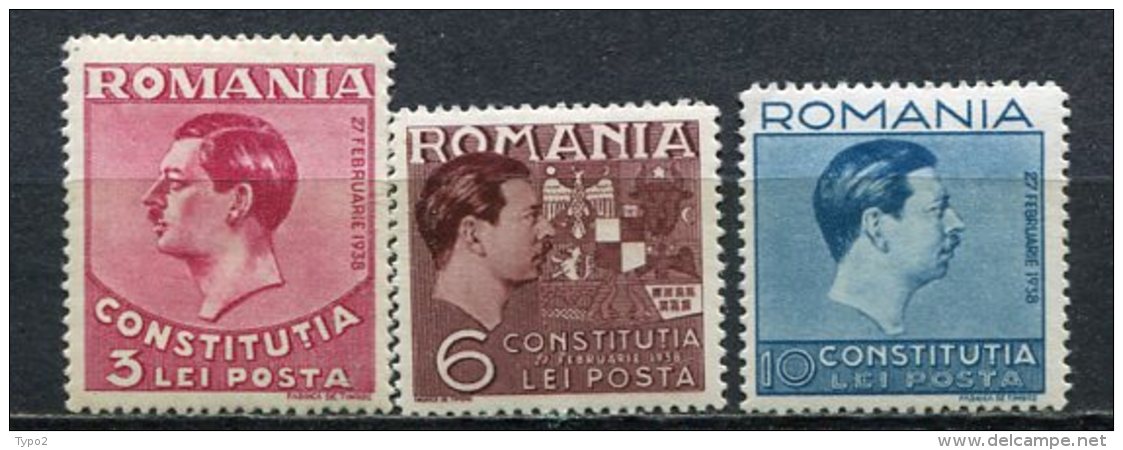 Yv. N°  532 à 534  **/*  Constitution Cote  5,25 Euro TBE R  2 Scans - Unused Stamps