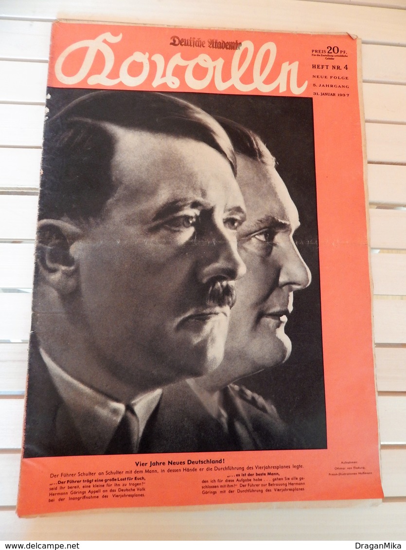 Old German Magazine, Front Page Adolf Hitler, 1937 - 1939-45