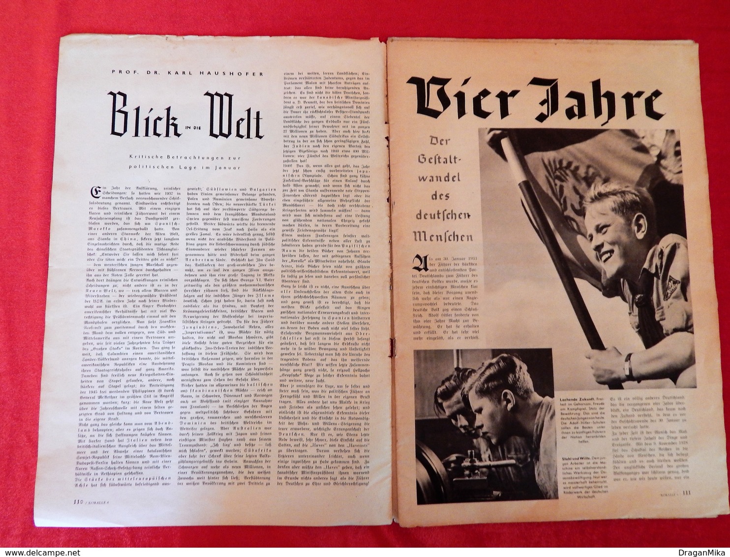 Old German Magazine, Front Page Adolf Hitler, 1937 - 1939-45