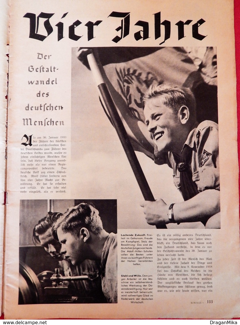 Old German Magazine, Front Page Adolf Hitler, 1937 - 1939-45