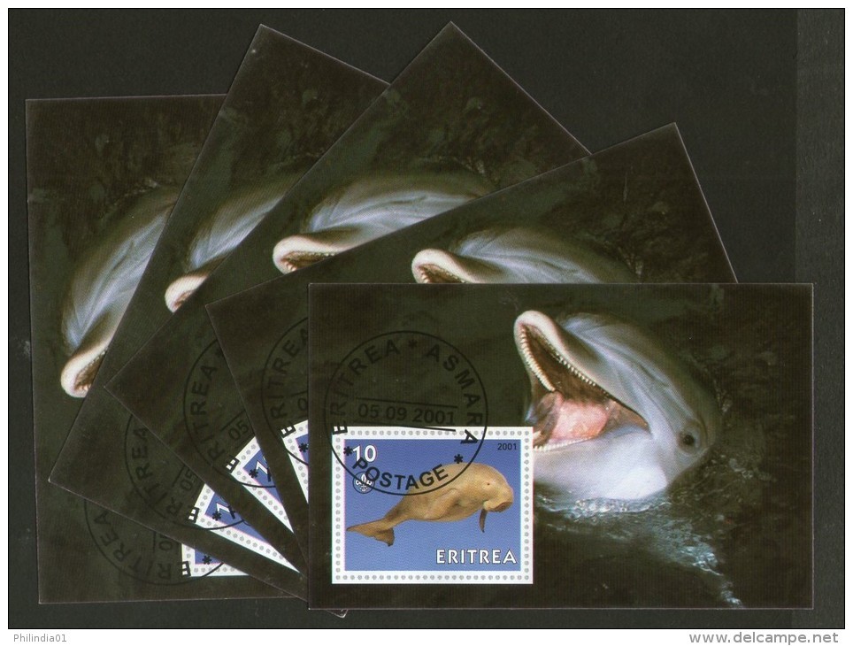 Eritrea 2001 Fish Marine Life Animals M/s Cancelled X 5 # 3956 - Mundo Aquatico