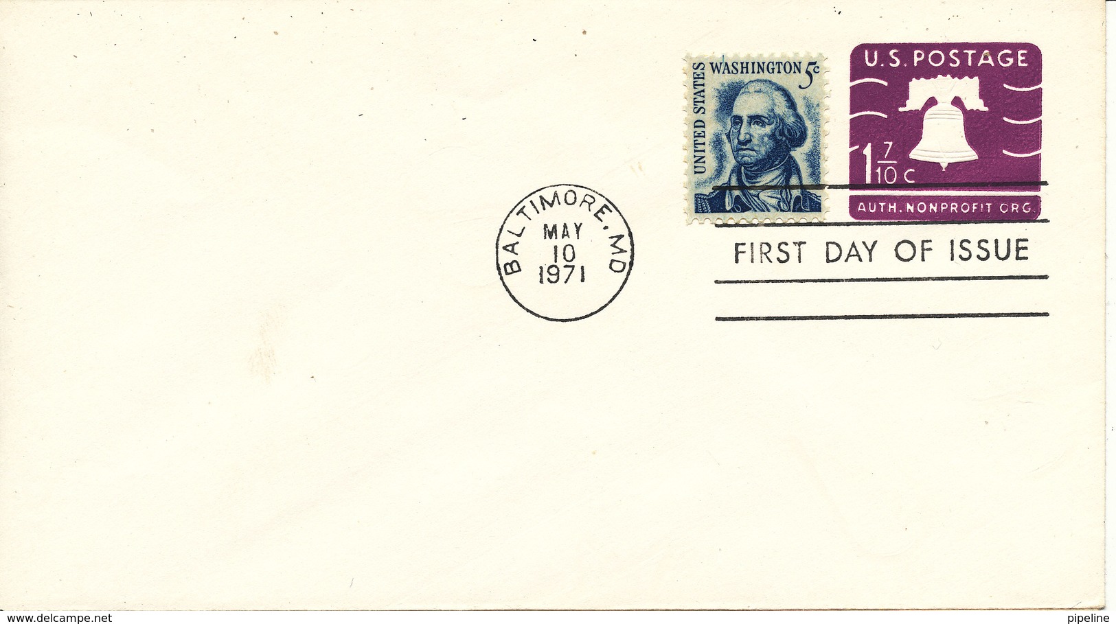 USA FDC Uprated Postal Stationery Baltimore MD. 10-5-1971 - 1971-1980