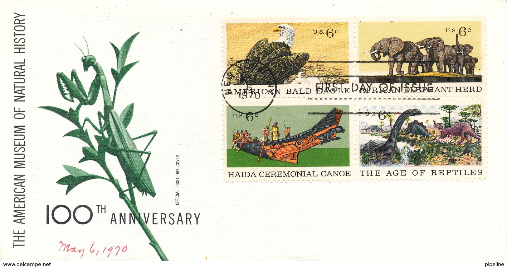 USA FDC Block Of 4 Natural History Block With Cachet 6-5-1970 - 1961-1970