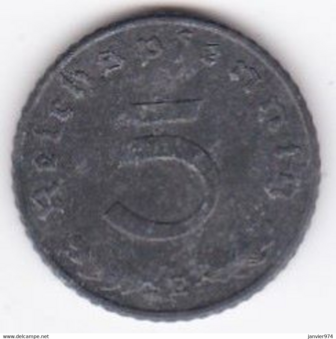 5 Reichspfennig 1944 E MULDENHUTTEN En Zinc - 5 Reichspfennig