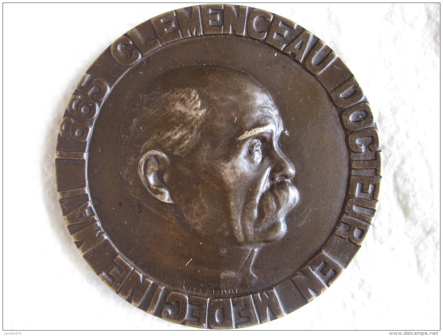 Medecine, Médaille Clémenceau, Le Jubilé Médical De UMFIA 1933, Par Villandre - Autres & Non Classés