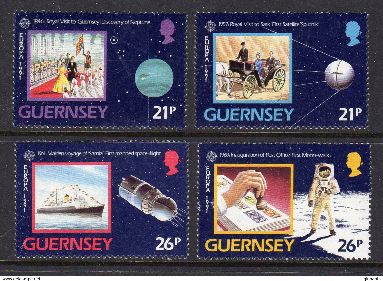 GUERNSEY - 1991 EUROPA SPACE SET (4V) SG 520-523 FINE MNH ** - 1991