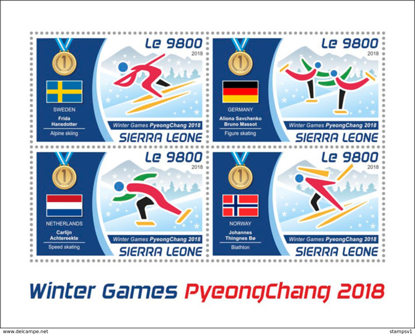 Sierra Leone. 2018 Winter Games. (218a) - Other & Unclassified