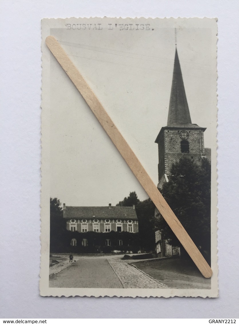 GENAPPE- BOUSVAL « L’EGLISE »Photo- Carte ,panorama (1948). - Genappe